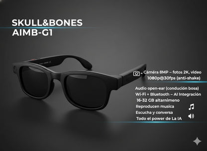 🎧 Skull&Bones AIMB-G1 — Gafas IA de Conducción Ósea con Traducción Instantánea